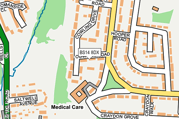 BS14 8DX map - OS OpenMap – Local (Ordnance Survey)