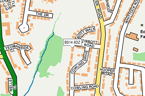 BS14 8DZ map - OS OpenMap – Local (Ordnance Survey)