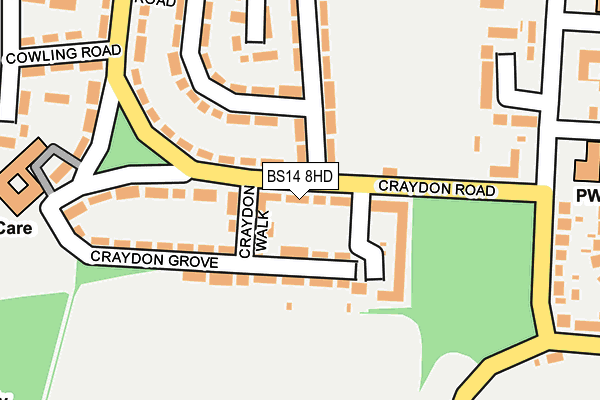 BS14 8HD map - OS OpenMap – Local (Ordnance Survey)