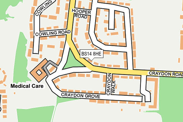 BS14 8HE map - OS OpenMap – Local (Ordnance Survey)