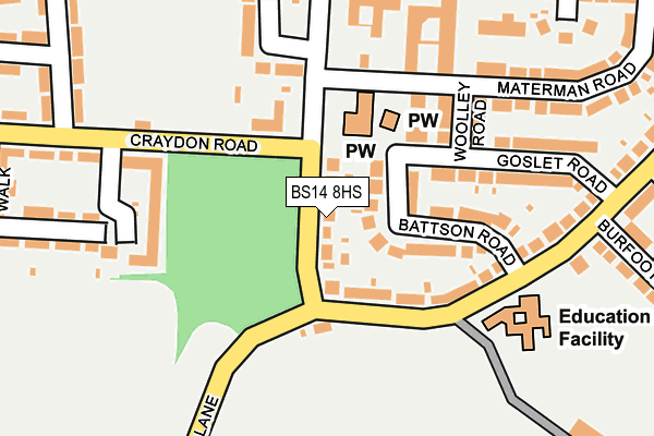 BS14 8HS map - OS OpenMap – Local (Ordnance Survey)