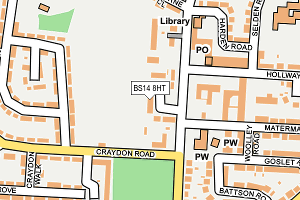 BS14 8HT map - OS OpenMap – Local (Ordnance Survey)