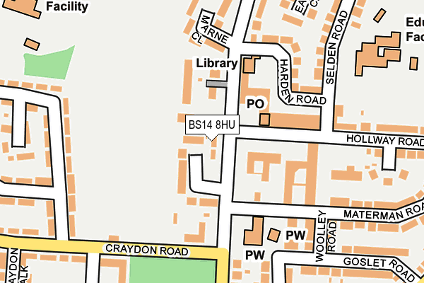 BS14 8HU map - OS OpenMap – Local (Ordnance Survey)