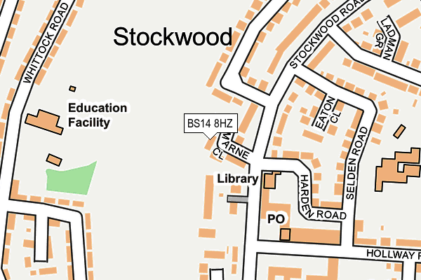BS14 8HZ map - OS OpenMap – Local (Ordnance Survey)