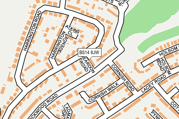 BS14 8JW map - OS OpenMap – Local (Ordnance Survey)
