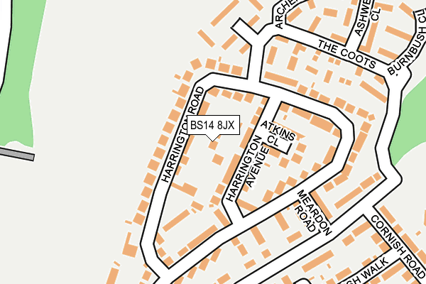 BS14 8JX map - OS OpenMap – Local (Ordnance Survey)