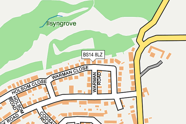 BS14 8LZ map - OS OpenMap – Local (Ordnance Survey)