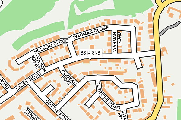 BS14 8NB map - OS OpenMap – Local (Ordnance Survey)