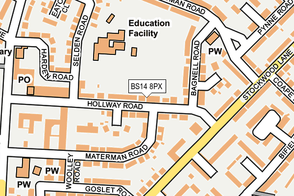 BS14 8PX map - OS OpenMap – Local (Ordnance Survey)