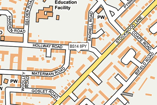 BS14 8PY map - OS OpenMap – Local (Ordnance Survey)