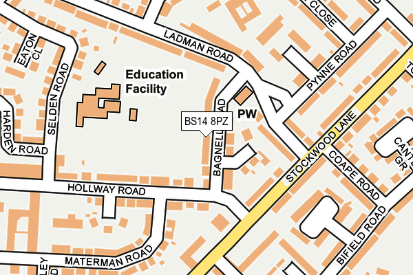 BS14 8PZ map - OS OpenMap – Local (Ordnance Survey)