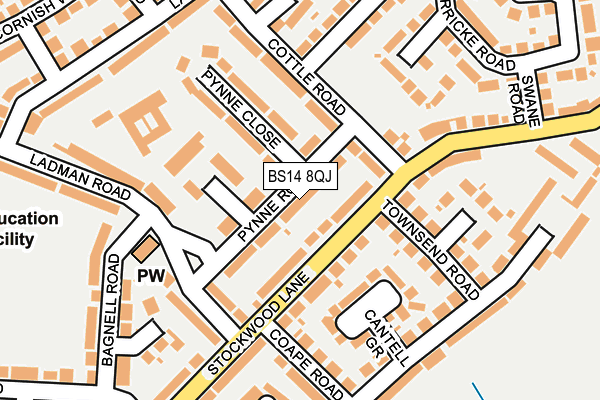 BS14 8QJ map - OS OpenMap – Local (Ordnance Survey)