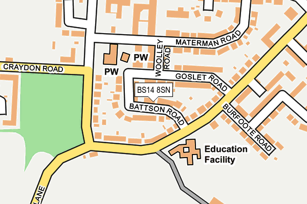 BS14 8SN map - OS OpenMap – Local (Ordnance Survey)