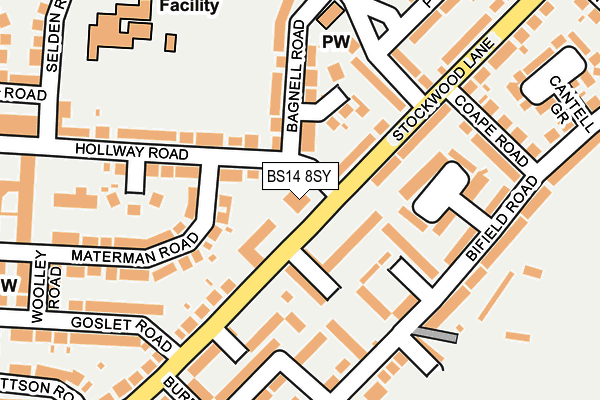 BS14 8SY map - OS OpenMap – Local (Ordnance Survey)