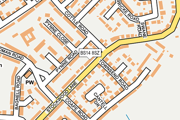 BS14 8SZ map - OS OpenMap – Local (Ordnance Survey)