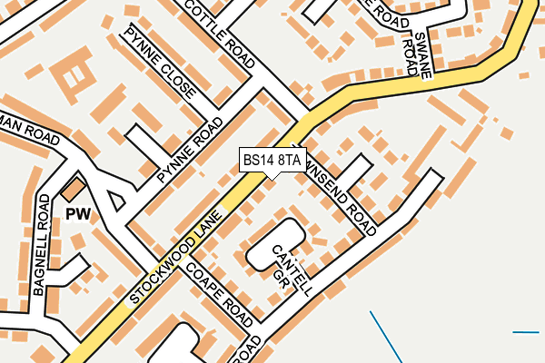 BS14 8TA map - OS OpenMap – Local (Ordnance Survey)