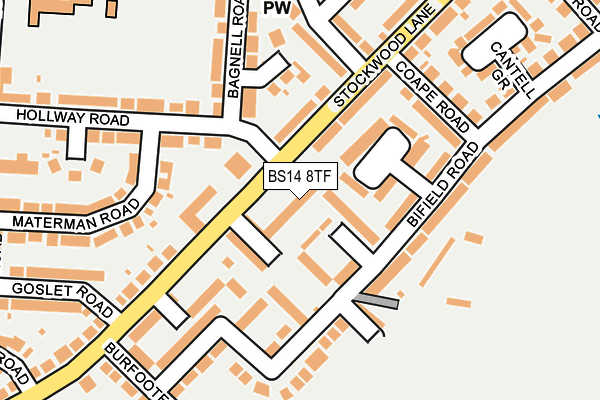 BS14 8TF map - OS OpenMap – Local (Ordnance Survey)