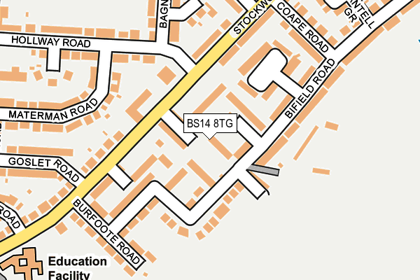 BS14 8TG map - OS OpenMap – Local (Ordnance Survey)