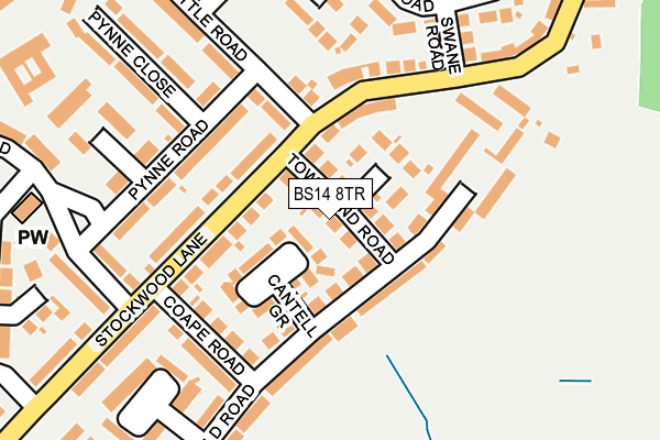 BS14 8TR map - OS OpenMap – Local (Ordnance Survey)