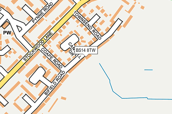 BS14 8TW map - OS OpenMap – Local (Ordnance Survey)