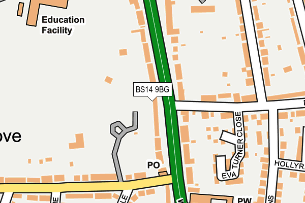 BS14 9BG map - OS OpenMap – Local (Ordnance Survey)