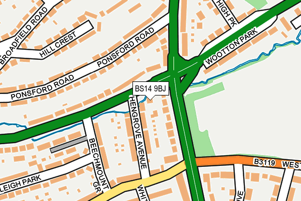 BS14 9BJ map - OS OpenMap – Local (Ordnance Survey)