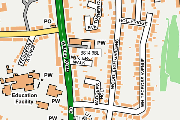 BS14 9BL map - OS OpenMap – Local (Ordnance Survey)