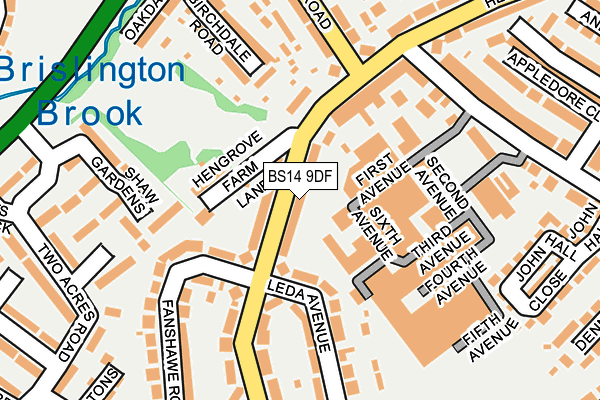 BS14 9DF map - OS OpenMap – Local (Ordnance Survey)