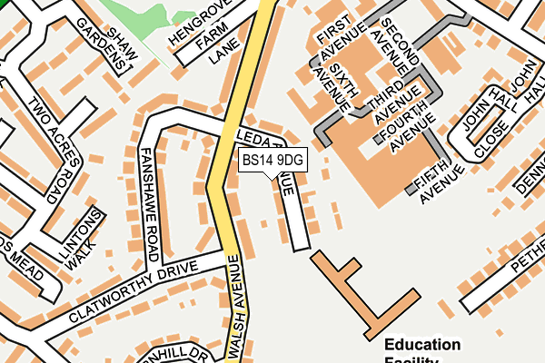 BS14 9DG map - OS OpenMap – Local (Ordnance Survey)