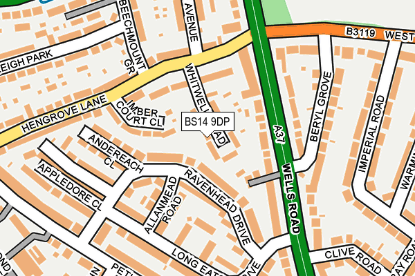 BS14 9DP map - OS OpenMap – Local (Ordnance Survey)