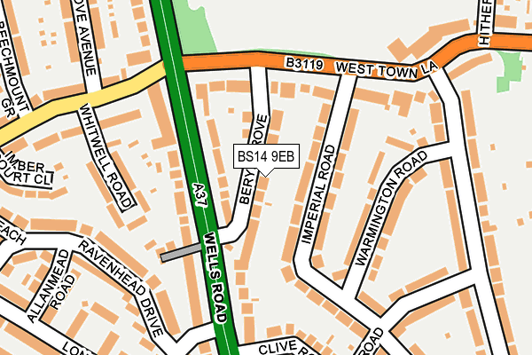 BS14 9EB map - OS OpenMap – Local (Ordnance Survey)