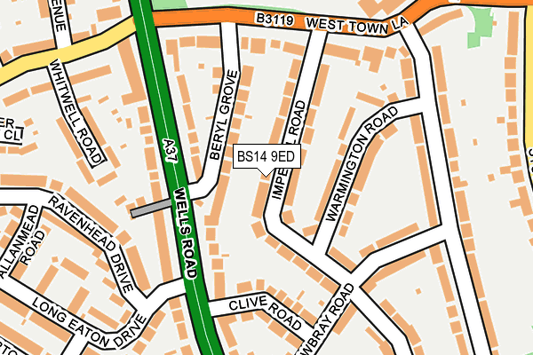 BS14 9ED map - OS OpenMap – Local (Ordnance Survey)