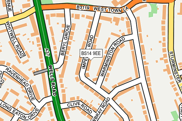 BS14 9EE map - OS OpenMap – Local (Ordnance Survey)
