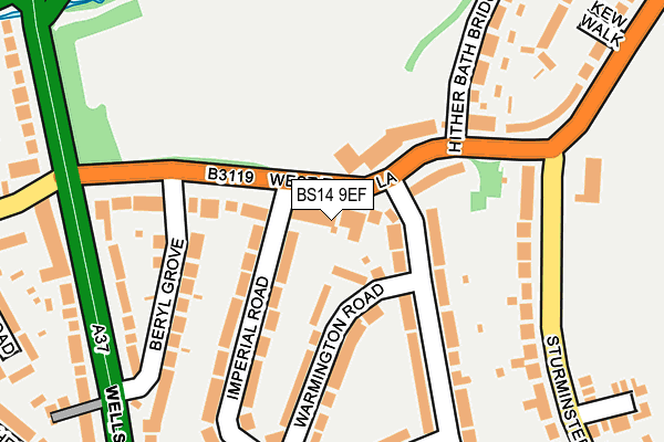 BS14 9EF map - OS OpenMap – Local (Ordnance Survey)
