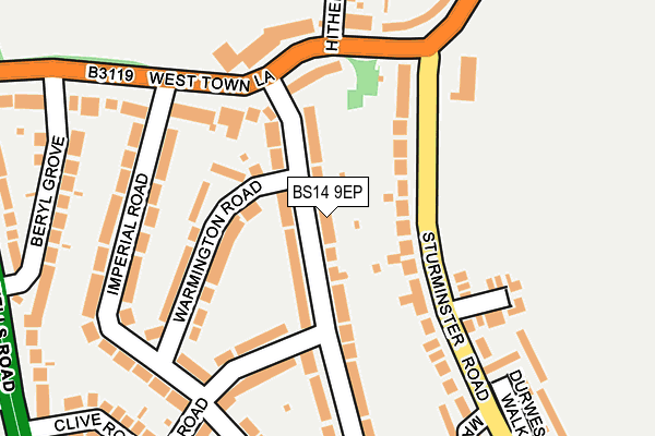 BS14 9EP map - OS OpenMap – Local (Ordnance Survey)