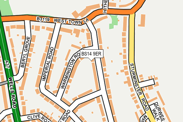 BS14 9ER map - OS OpenMap – Local (Ordnance Survey)