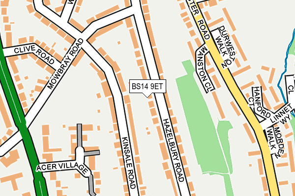 BS14 9ET map - OS OpenMap – Local (Ordnance Survey)