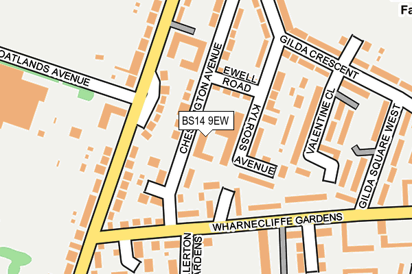 BS14 9EW map - OS OpenMap – Local (Ordnance Survey)