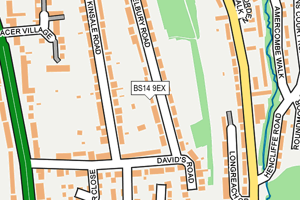 BS14 9EX map - OS OpenMap – Local (Ordnance Survey)