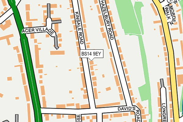 BS14 9EY map - OS OpenMap – Local (Ordnance Survey)