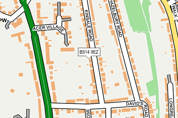 BS14 9EZ map - OS OpenMap – Local (Ordnance Survey)