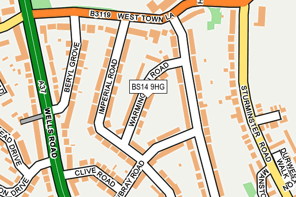 BS14 9HG map - OS OpenMap – Local (Ordnance Survey)