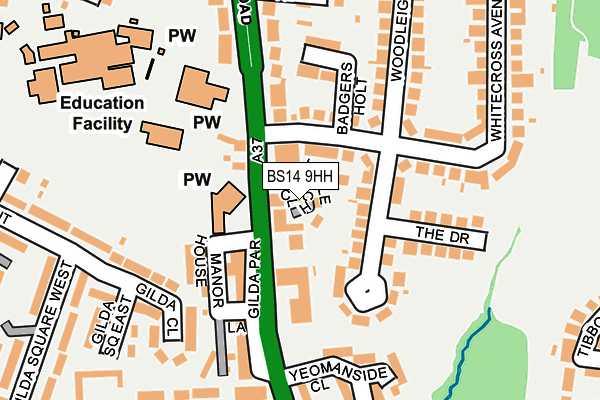BS14 9HH map - OS OpenMap – Local (Ordnance Survey)
