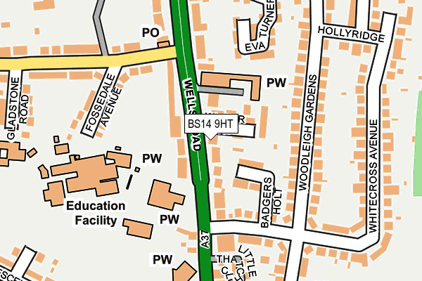 BS14 9HT map - OS OpenMap – Local (Ordnance Survey)