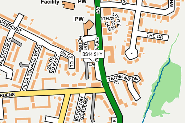 BS14 9HY map - OS OpenMap – Local (Ordnance Survey)