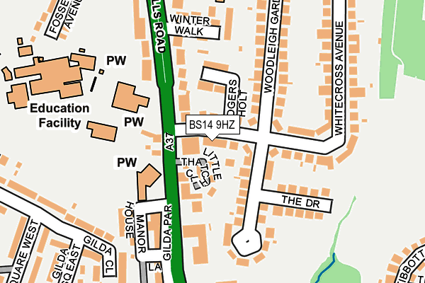 BS14 9HZ map - OS OpenMap – Local (Ordnance Survey)