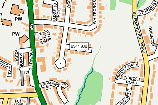 BS14 9JB map - OS OpenMap – Local (Ordnance Survey)