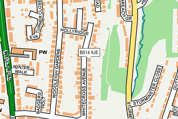 BS14 9JE map - OS OpenMap – Local (Ordnance Survey)