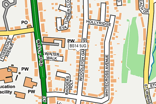 BS14 9JG map - OS OpenMap – Local (Ordnance Survey)