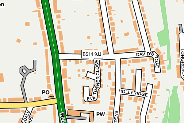BS14 9JJ map - OS OpenMap – Local (Ordnance Survey)